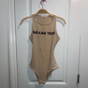 La Hearts Tan Bodysuit - Miami 1983
